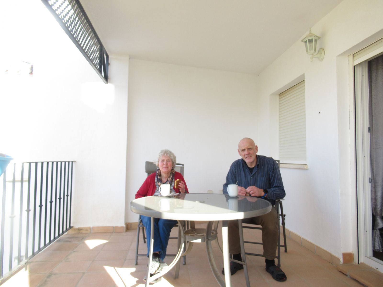 Terras van apartement. Terras van apartement.