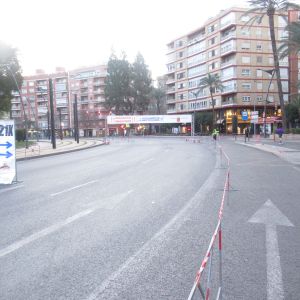 20 KM punt tijdens de marathon van Murcia