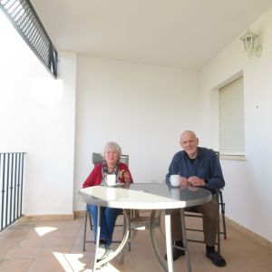 Terras van apartement. Terras van apartement.
